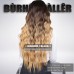  4 Wig Type Optional  3T OMBRE dark brown to medium brown and honey blonde colors hairstyle human hair wig